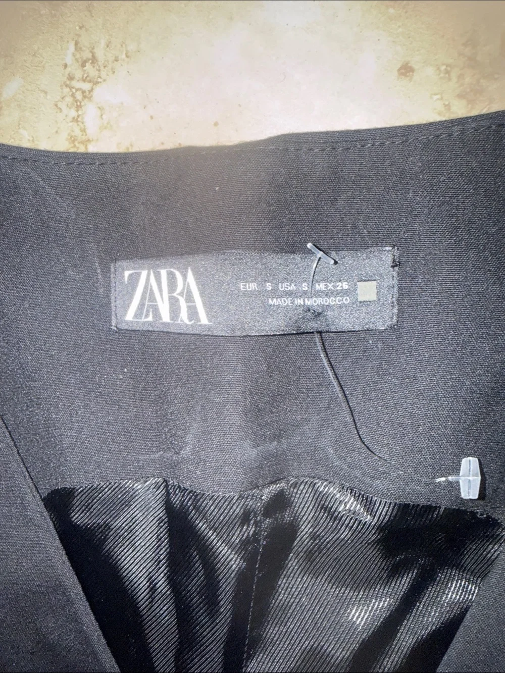 Zara Black Tailored Vest with Button Front